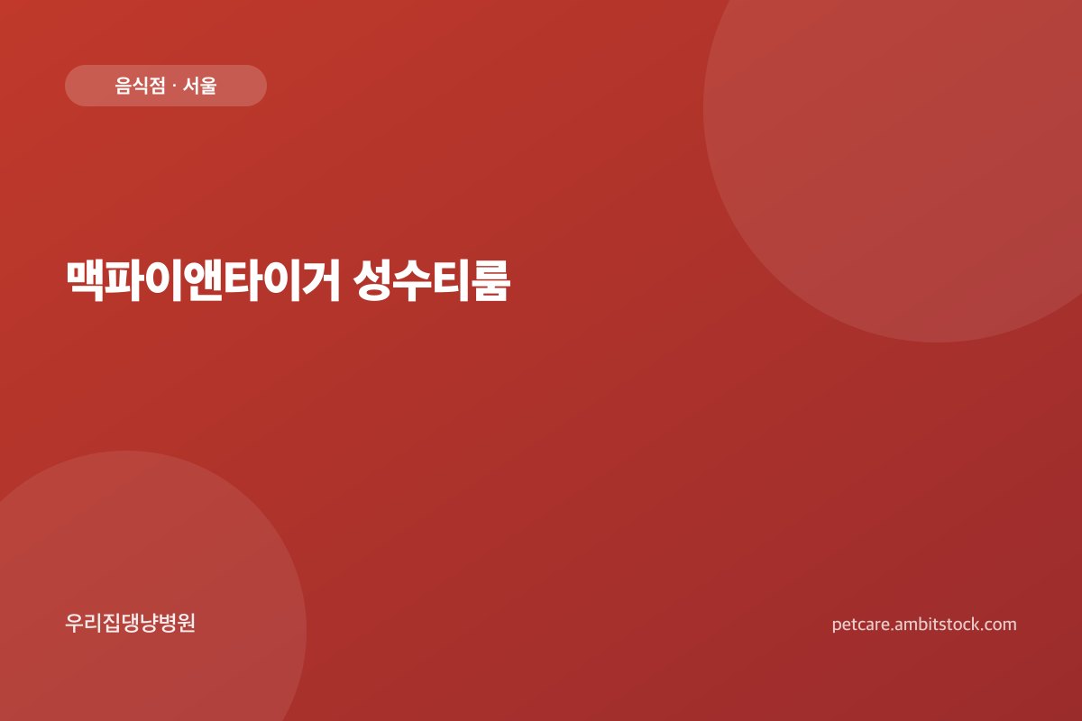 맥파이앤타이거 성수티룸